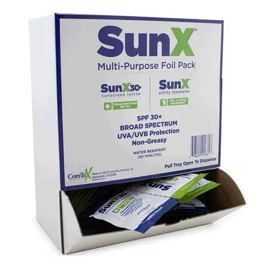 CoreTex SunX SPF30 Sunscreen Foil Pack Wallmount 50/Box 91661