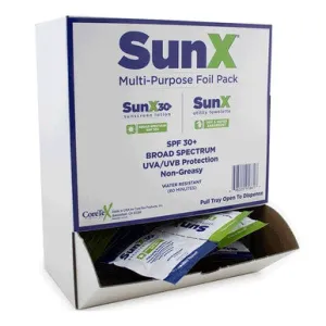 CoreTex SunX SPF30 Sunscreen Foil Pack Wallmount 50/Box 91661