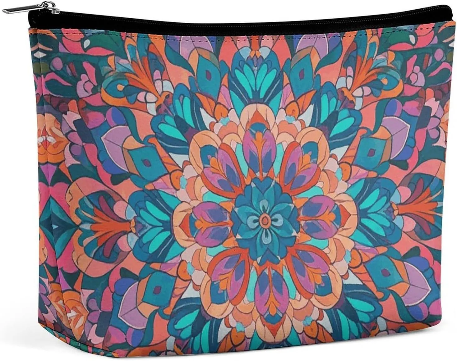 Cosmetic Bag Makeup Bags for Women Portable Makeup Bag Bohemian Psychedelic Peacock Mandala Makeup Case Travel Toiletry Bag for Travel Accessories