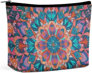 Cosmetic Bag Makeup Bags for Women Portable Makeup Bag Bohemian Psychedelic Peacock Mandala Makeup Case Travel Toiletry Bag for Travel Accessories