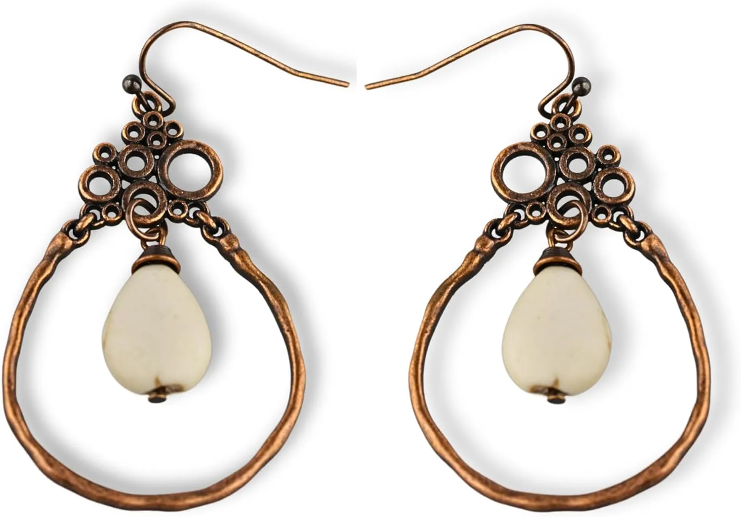 Country Western Earrings for Women, Teenagers - Boho Festival Accessories Filigree Geometric Dangling Silver Turquoise Teardrop Earring Set