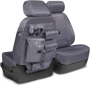 Coverking Custom Fit Seat Cover Designed for Select Toyota Models: 1 Row, 2 Backing, 6 Pouches, Tactical Ballistic Fabric, Charcoal