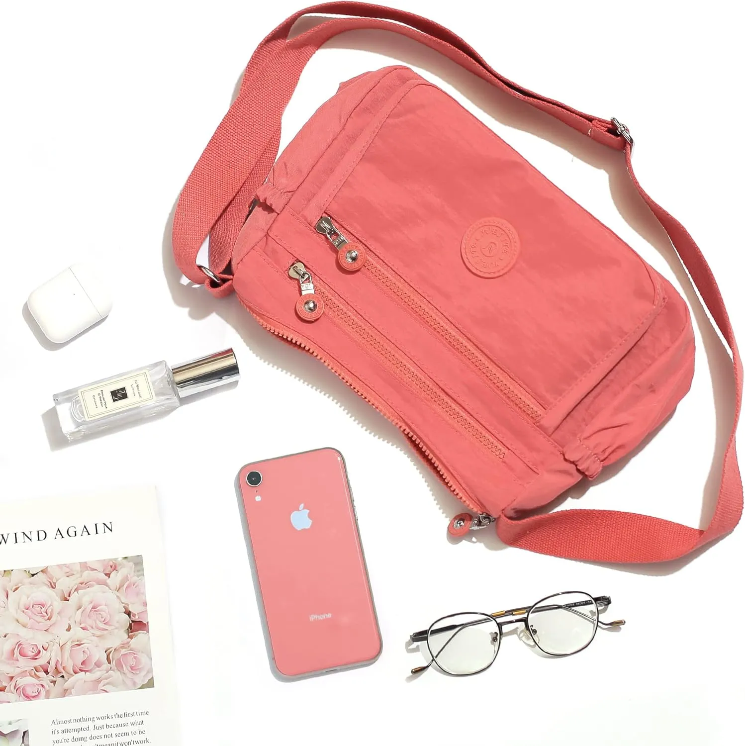 Crossbody Bags for Women Waterproof Tote Bag Casual Nylon Purse Handbag RFID Lightweight Messenger Bag