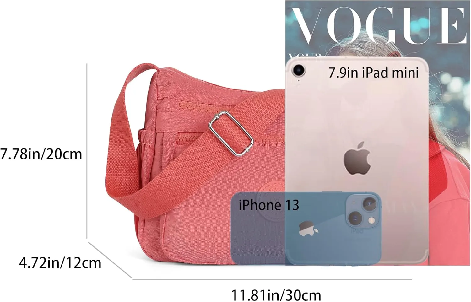 Crossbody Bags for Women Waterproof Tote Bag Casual Nylon Purse Handbag RFID Lightweight Messenger Bag