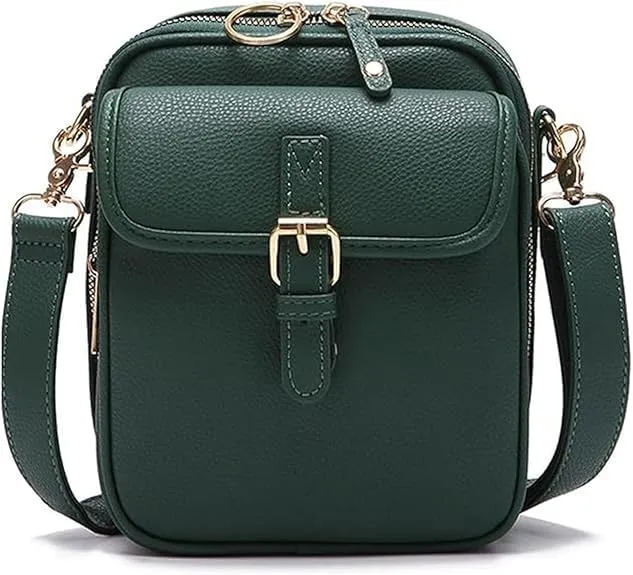 Crossbody Leather Bag, Vintage Messenger Bag, With Card Slots, Double-Layer Large Capacity Mini Bags for Women