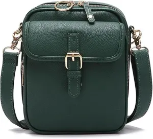 Crossbody Leather Bag, Vintage Messenger Bag, With Card Slots, Double-Layer Large Capacity Mini Bags for Women