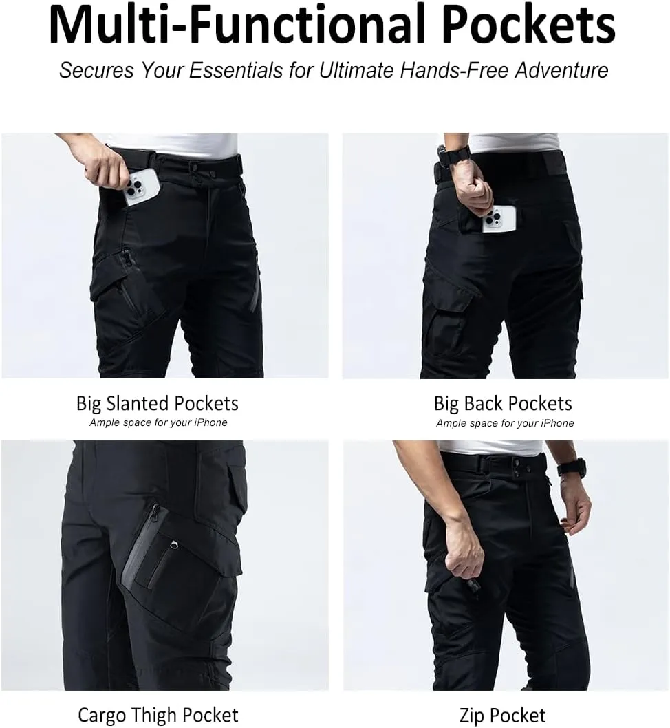 CTBQiTom Motorcycle Pants Water Resistant Breathable Motocross Dirt Bike Dual Sport CE Armored Riding
