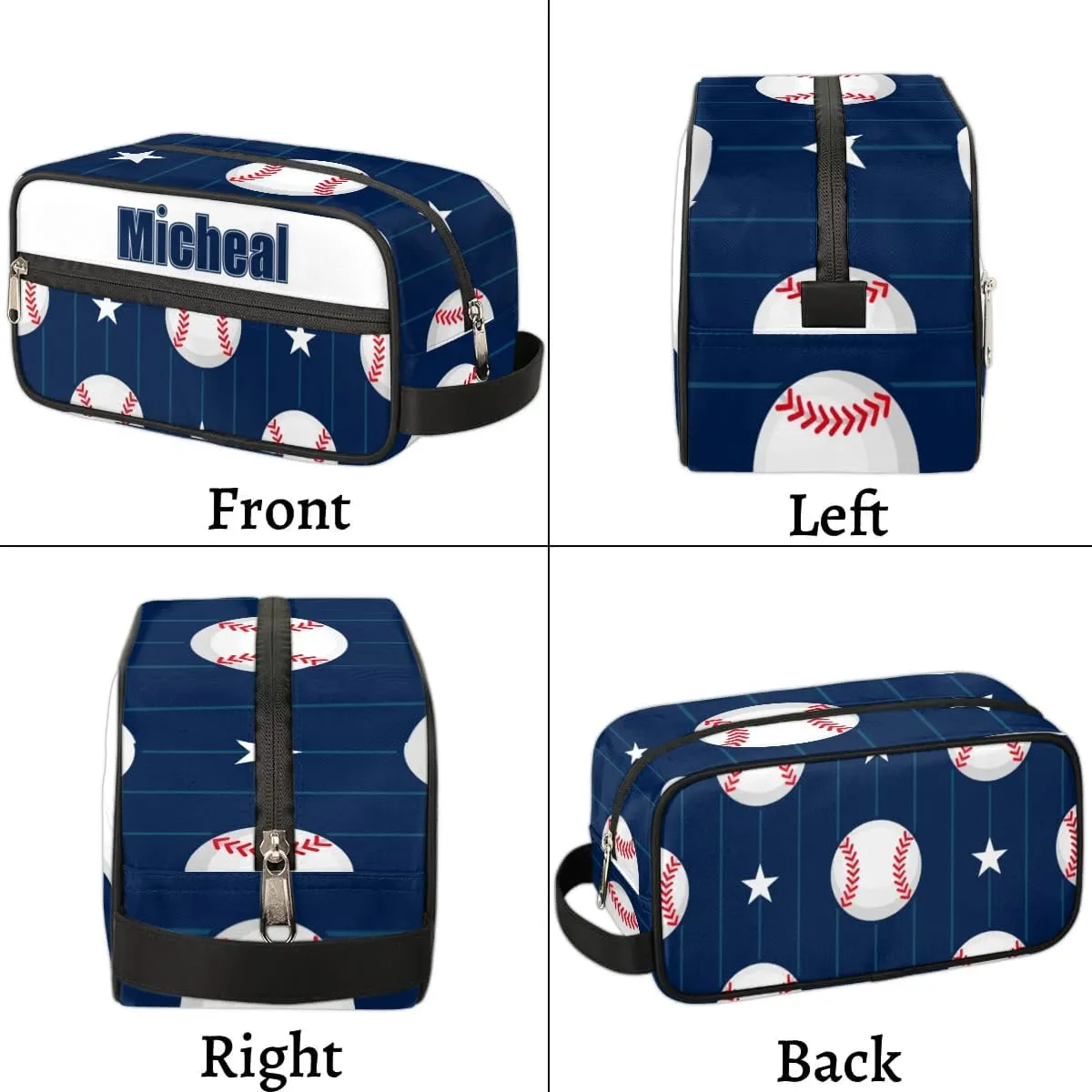 Custom Baseball(4) Makeup Bag Travel Toiletry Bag for Women, Kids Toiletry Bag Cosmetic Waterproof Small Easy-carry