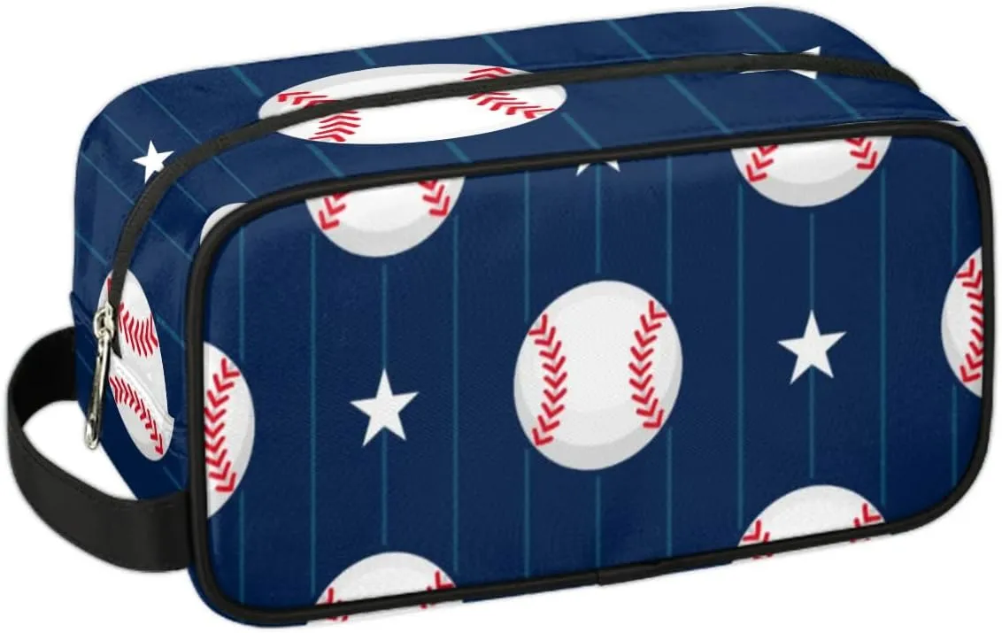Custom Baseball(4) Makeup Bag Travel Toiletry Bag for Women, Kids Toiletry Bag Cosmetic Waterproof Small Easy-carry