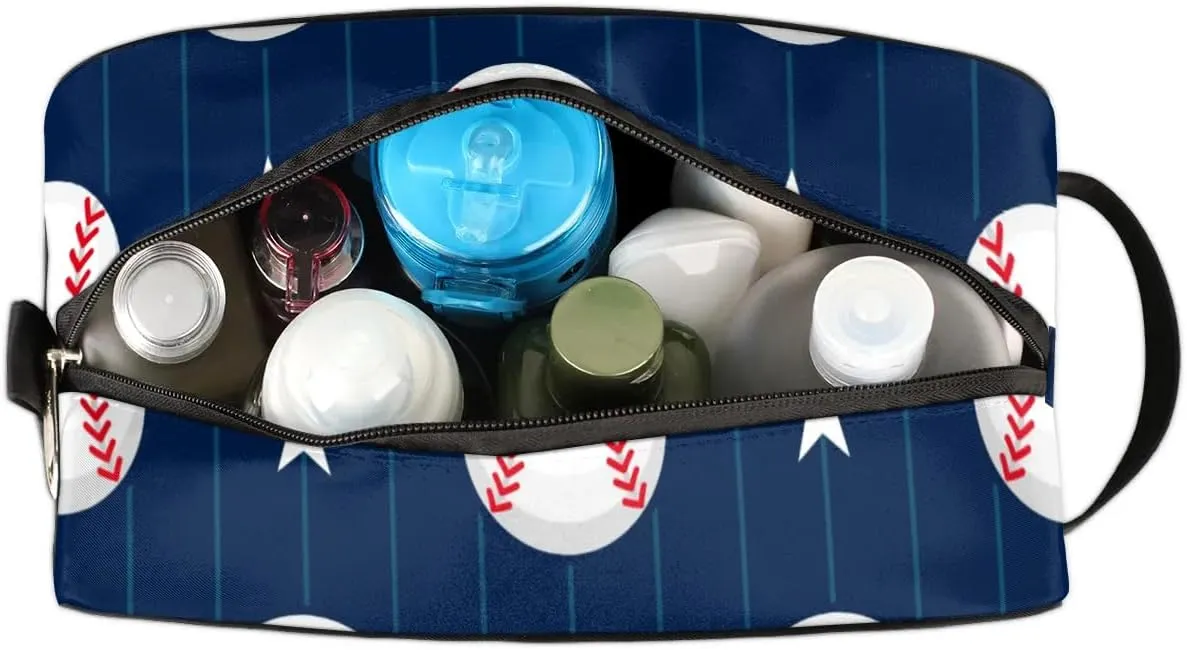 Custom Baseball(4) Makeup Bag Travel Toiletry Bag for Women, Kids Toiletry Bag Cosmetic Waterproof Small Easy-carry