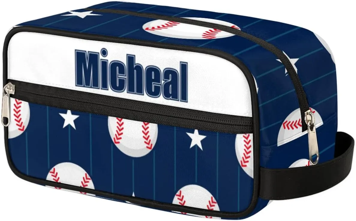 Custom Baseball(4) Makeup Bag Travel Toiletry Bag for Women, Kids Toiletry Bag Cosmetic Waterproof Small Easy-carry