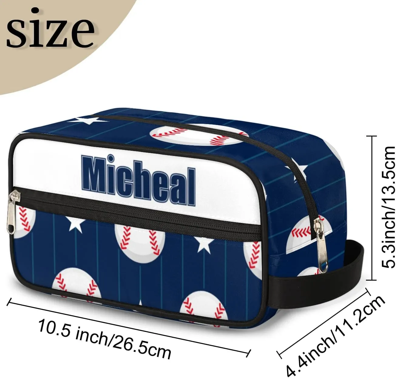 Custom Baseball(4) Makeup Bag Travel Toiletry Bag for Women, Kids Toiletry Bag Cosmetic Waterproof Small Easy-carry