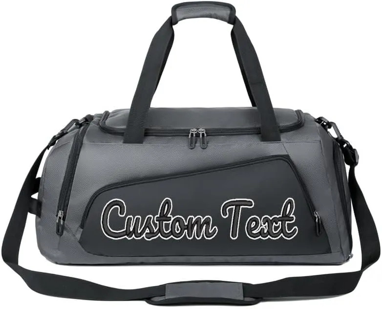 Custom Gym Bag With Shoe Compartment&Wet Pocket,Sports Travel Duffel Bag,Water Resistant Sports Gym Tote Bag Swimming Yoga