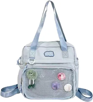 Cute Ita Bag Backpack Multi-Purpose Shoulder Messenger Tote Hand Bag Purse Kawaii Anime Pin Display Bag for Cosplay
