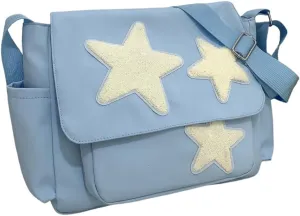 Cute Messenger Bag for Women Men Canvas Crossbody Shoulder Bag with Side Pockets Large Laptop Bag Canvas Tote