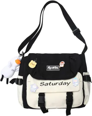 Cute Messenger Bag Y2K Aesthetic Crossbody Bags Kawaii Messenger Bags Shoulder Tote Purse for Womens