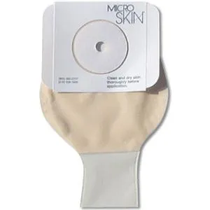 Cymed 41338 9 inch Drainable Colostomy Pre-sized Pouch with MicroSkin Adhesive Barrier - 1(1/2) inch (38 mm), With MicroDerm thin washer, Transparent, Box of 10 pouches