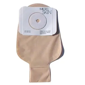 Cymed 78435 11 inch Drainable Ileostomy Pre-sized Pouch with MicroSkin Adhesive Barrier - 1(3/8) inch (35 mm), With MicroDerm thick washer, Opaque, Box of 10 pouches