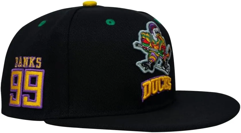 D-5 Mighty Ducks Adjustable Snapback Hat for Men Women #96 Conway #99 Banks Unisex Hip Hop Baseball Cap