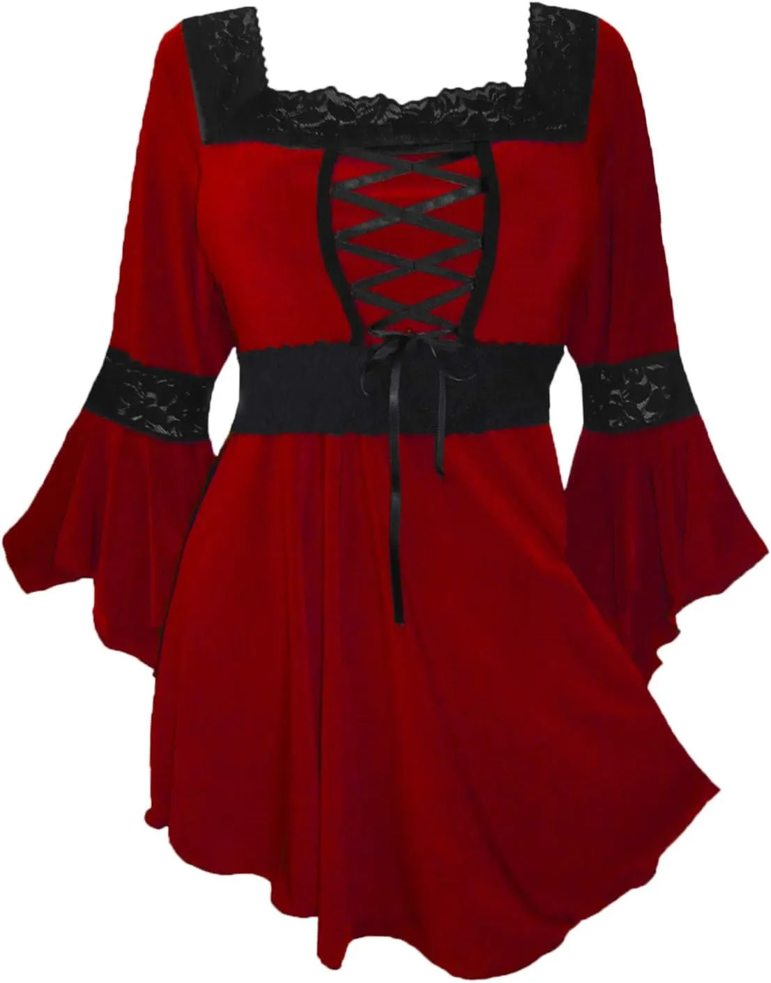 Dare to Wear Renaissance Corset Top: Victorian Gothic Boho Women's Peasant Festival Fair Cosplay Lace Blouse