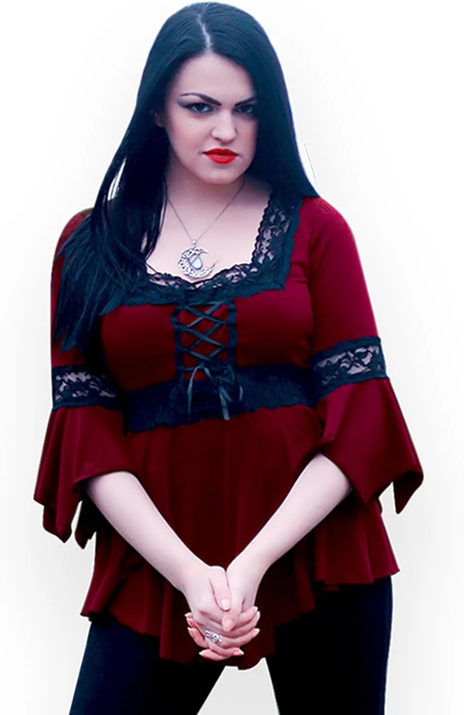 Dare to Wear Renaissance Corset Top: Victorian Gothic Boho Women's Peasant Festival Fair Cosplay Lace Blouse