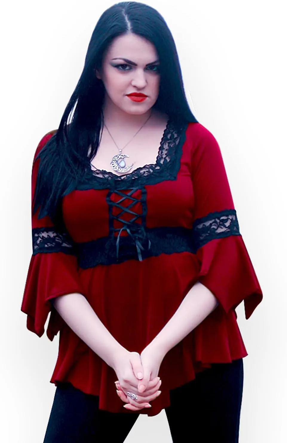 Dare to Wear Renaissance Corset Top: Victorian Gothic Boho Women's Peasant Festival Fair Cosplay Lace Blouse