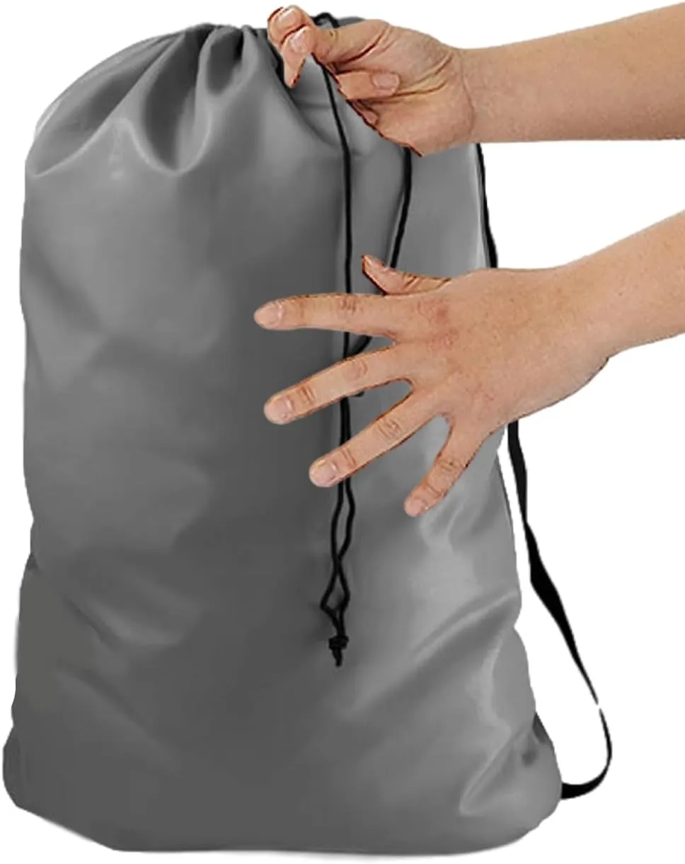 Dark Gray Heavy Duty Laundry Bag w/Shoulder Strap by Ultra Essentials, XL 24" X 36" Tear Resistant Utility Bags, Dorm Hamper, Camping Tent, Sports Balls & Jerseys, Clothes, Yarn Storage