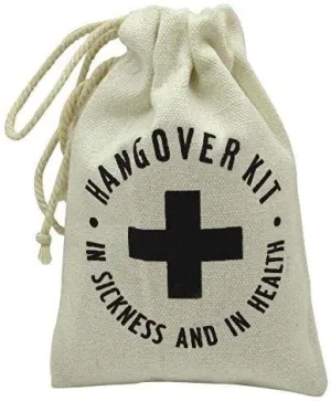 Darling Souvenir Hangover Kit - in Sickness and in Health Printed Party Canvas Favor First Aid Kit Bags for New Year, Christmas, Sports 4 x 6 Inch, 10 Pcs
