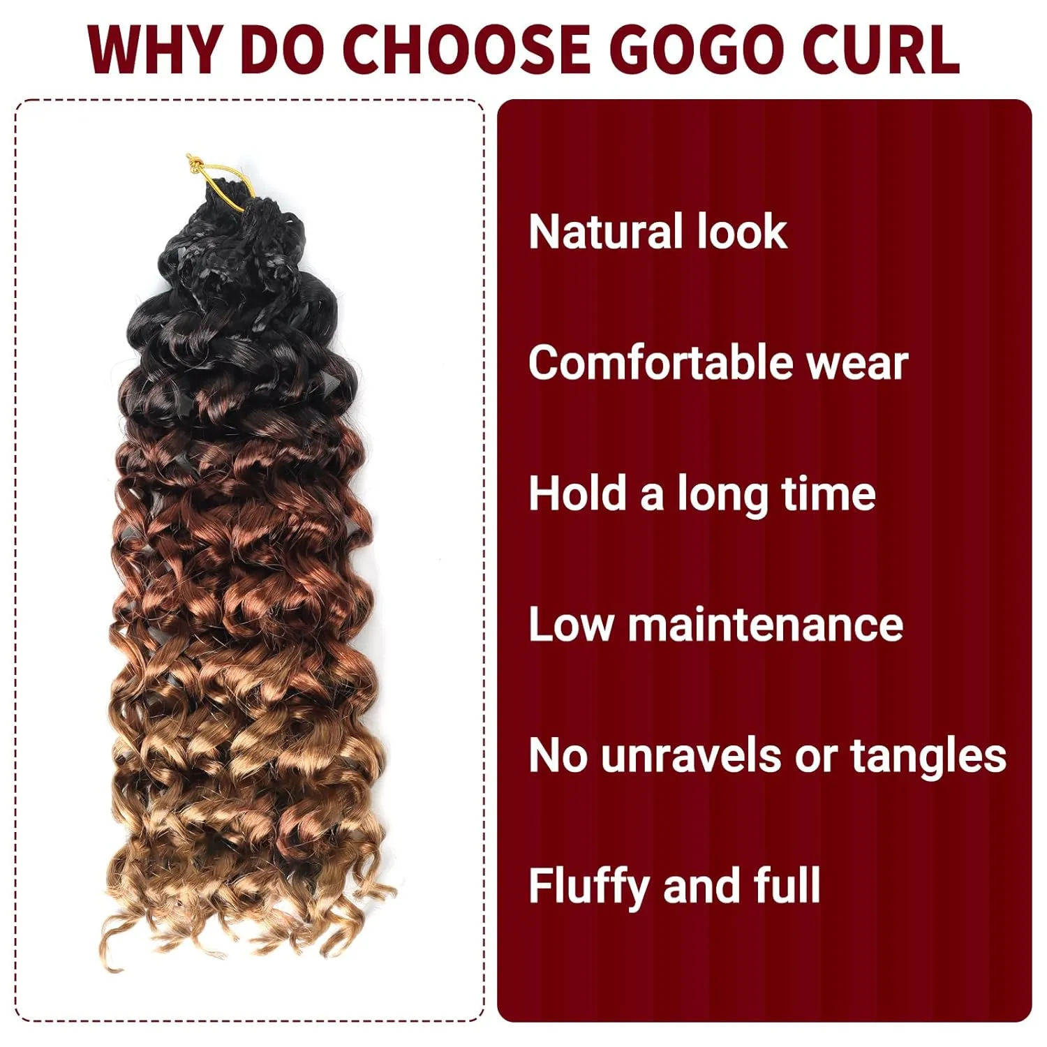 Datanala GoGo Curl Crochet Hair 12 Inch Ombre Water Wave Crochet Hair 8 Packs Long Beach Curl Crochet Braiding Hair Synthetic Extensions For Women (T1B/30/27, 12inch/8packs))