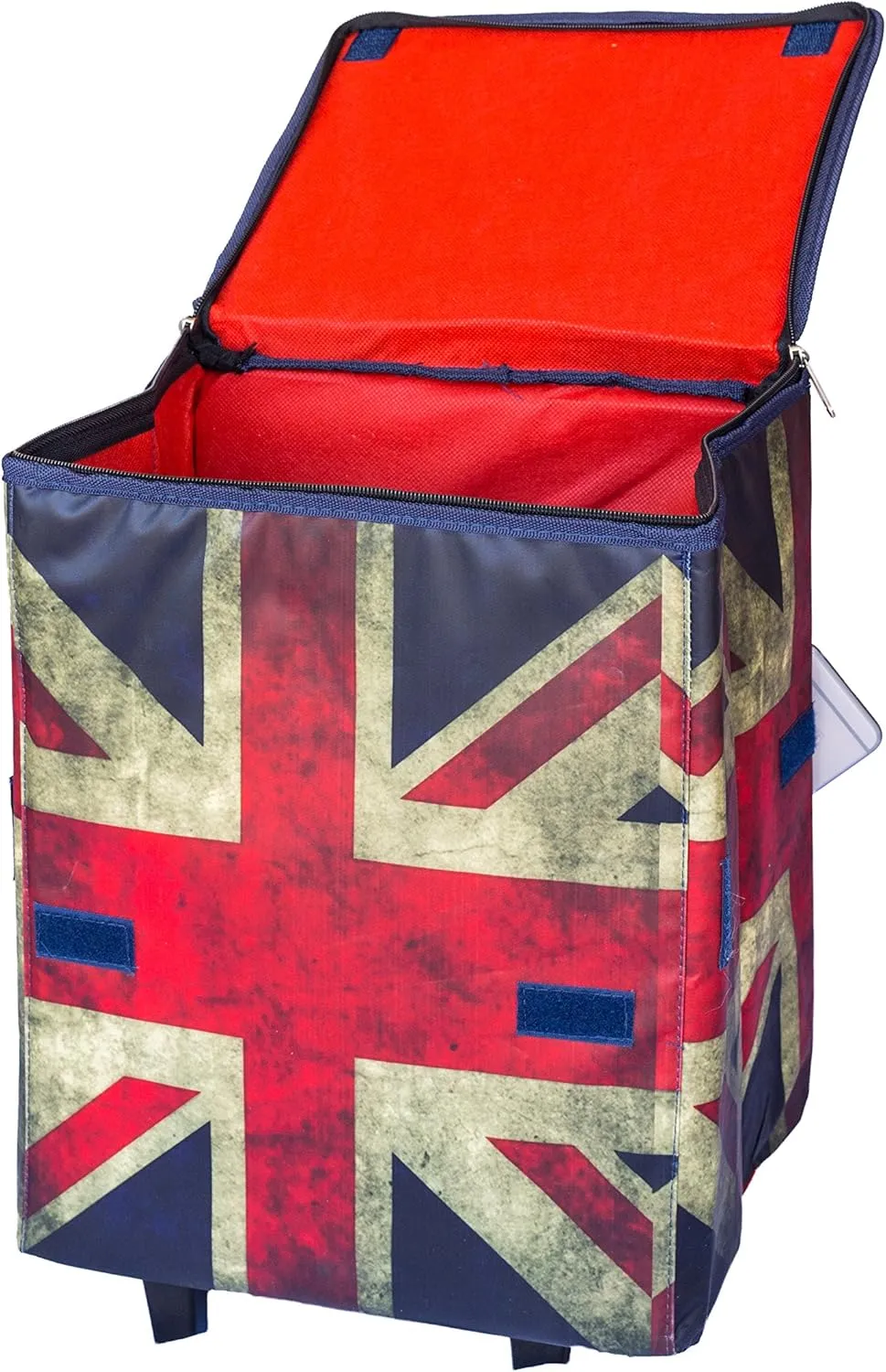 dbest products Smart Cart, Britain Collapsible Rolling Utility Cart Basket Grocery Shopping Teacher Hobby Craft Art