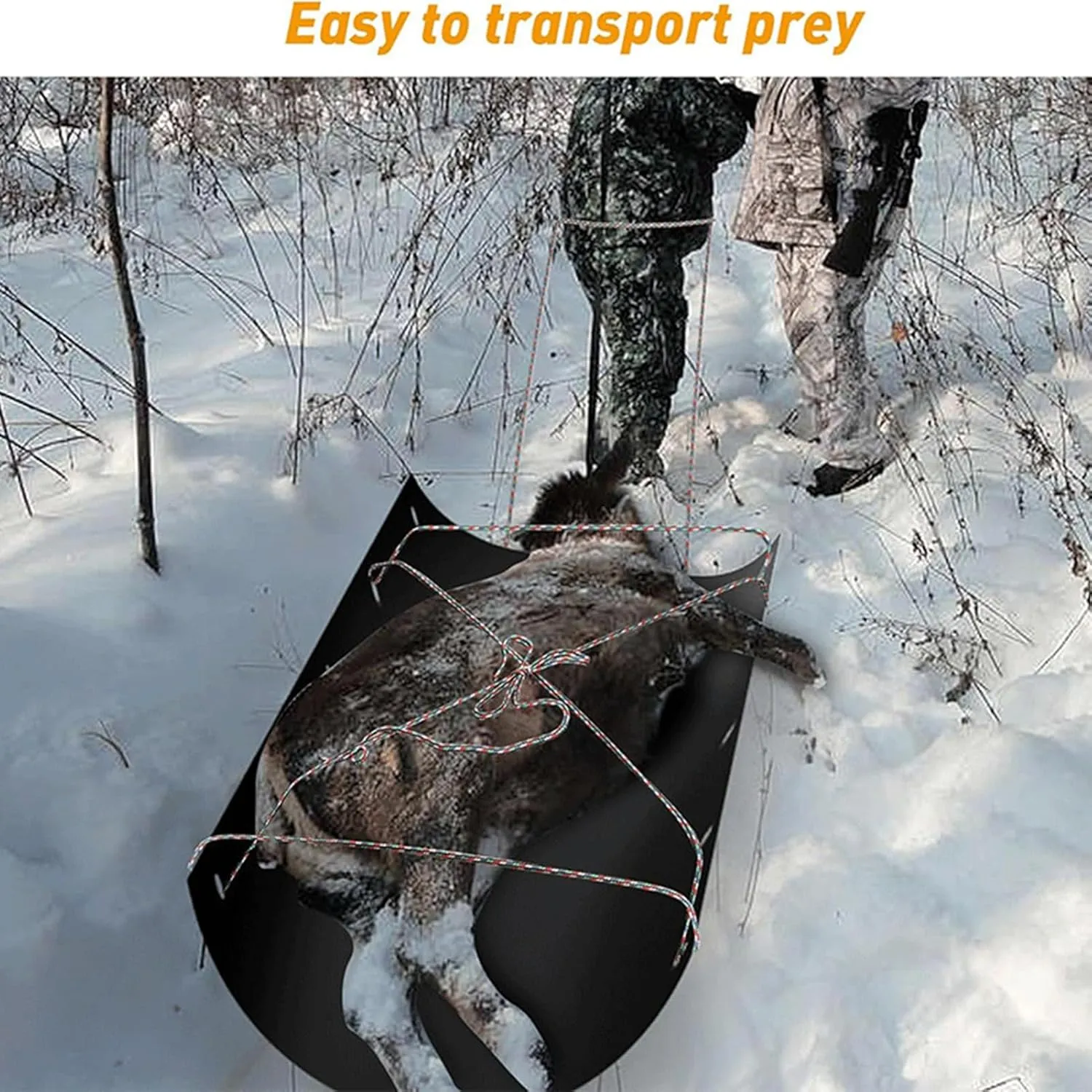 Deer Drag Sled - Heavy Duty Utility Game Hauler for Hunting and Ice Fishing, Portable Gear Towing Sled | Multi-Use Snow Equipment Carrier for Firewood, Tackle, Trail Recovery, Winter Travel Needs