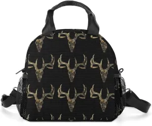 Deer Head Hunting Camoflauge Adjustable Shoulder Strap Insulated And Leak Proof Premium Lunch Bag Unisex