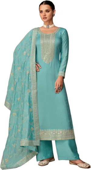 Delisa Indian Pakistani Women's Salwar Kameez suit Set ready to wear embroidered plus size eid festival for women F-9522