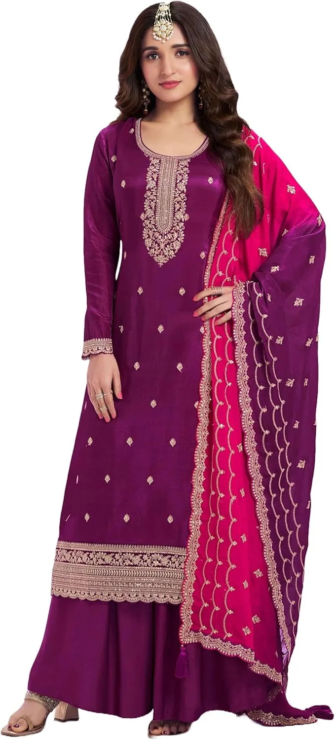 Delisa Indian Pakistani Women's traditional ready to wear salwar kameez embroidered Eid festival wedding ethnic suit -69451