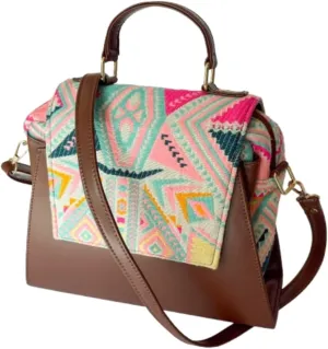 Designer Vegan Leather Handbag for Women Tan Brown Crossbody Tote and Shoulder Bag Medium Size Purse