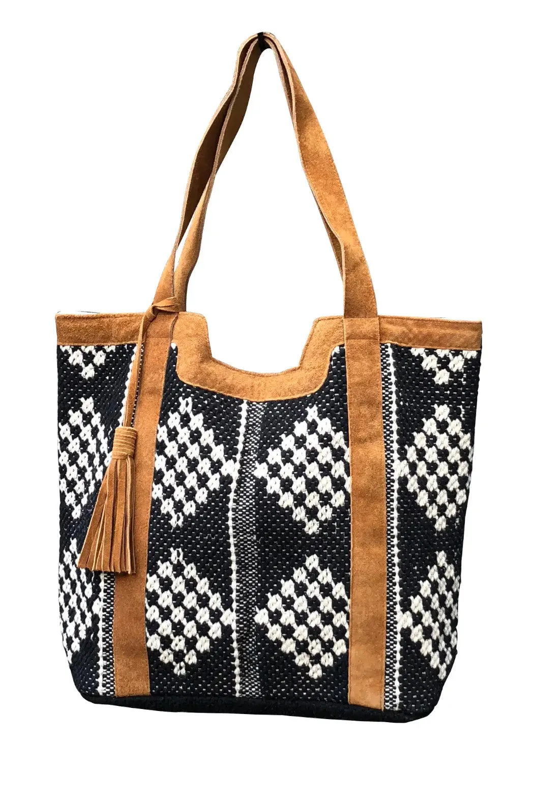 Diamond leather tote