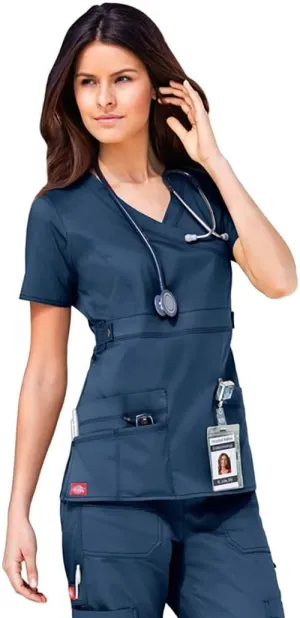 Dickies Gen Flex Women Scrubs Top Mock Wrap 817355.