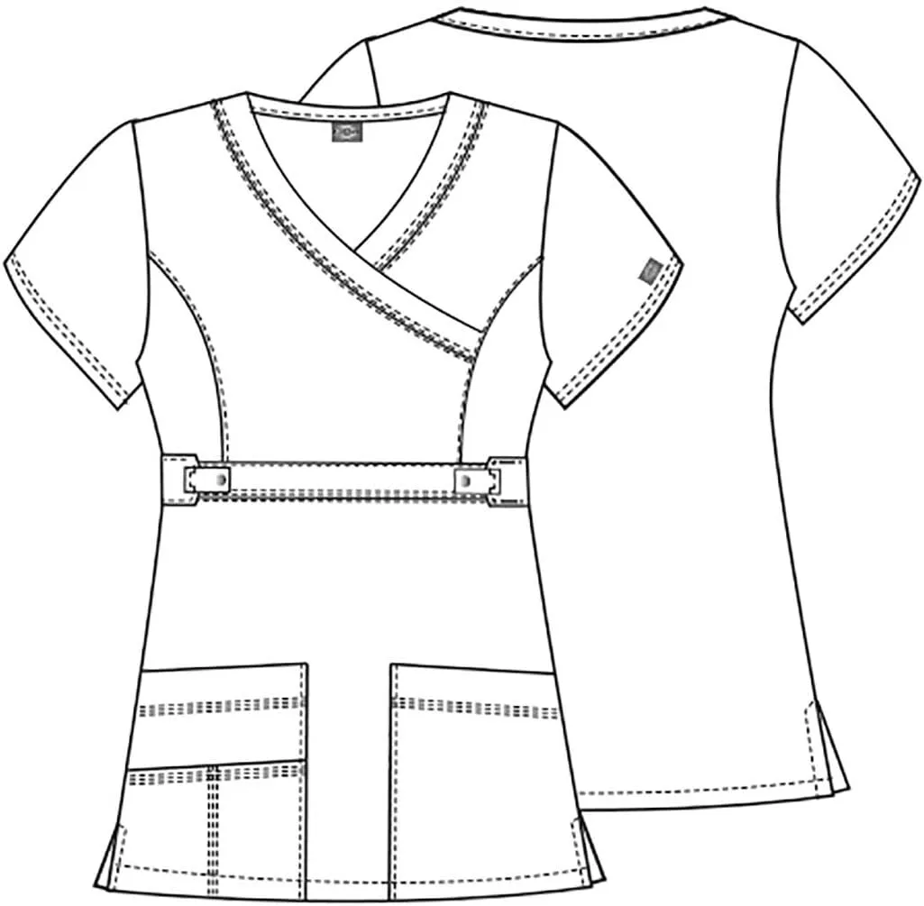 Dickies Gen Flex Women Scrubs Top Mock Wrap 817355.