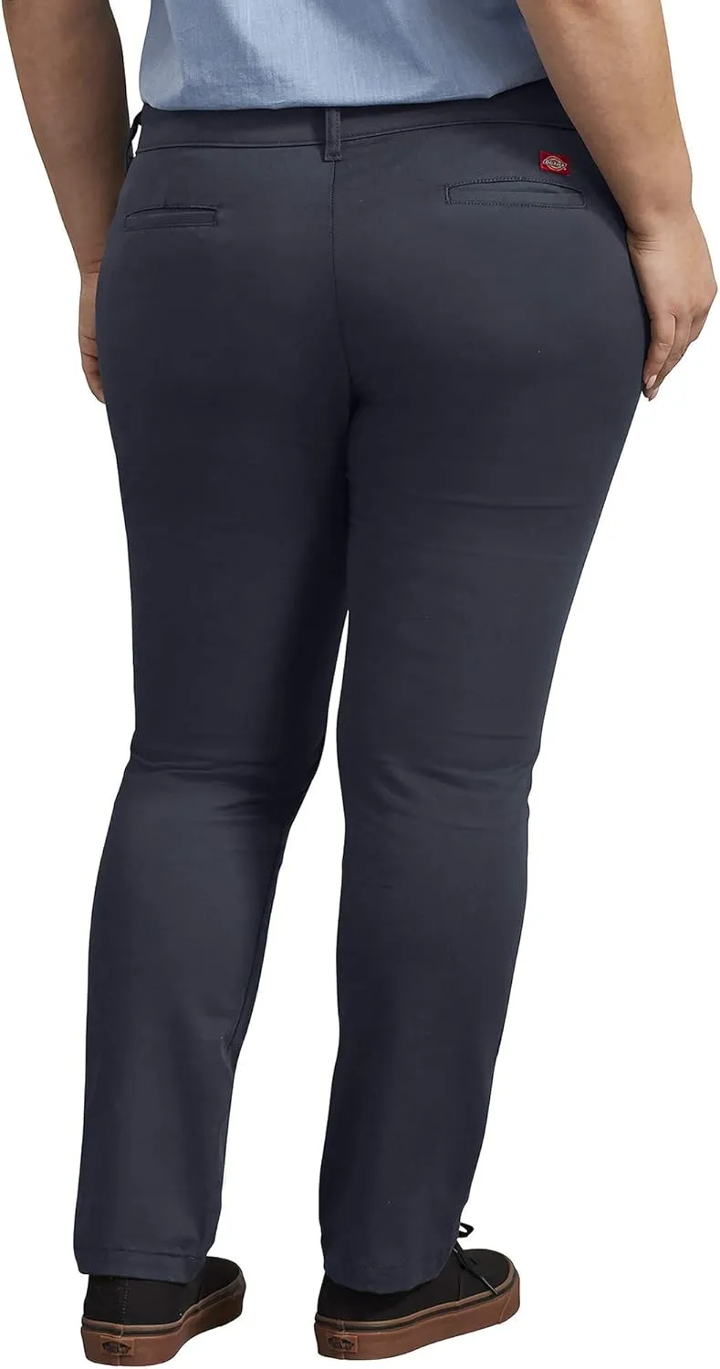 Dickies Women's Mid-Rise, Skinny Stretch Twill Pant