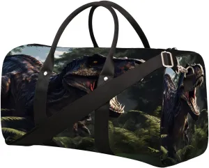Dinosaur Art Science Fiction Travel Duffel Bag for Women Men Small Sport Gym Bag Waterproof Weekender Overnight Lightweight Carry on Foldable Gym Bag for Training Swim Yoga Traveling Handbag