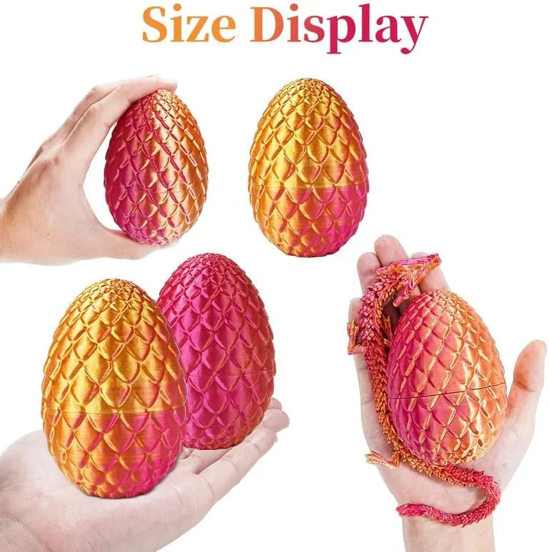 DND Dice Set 7 Pcs and 3D Printed Dragon Egg,DND Dice Dungeons and Dragons Starter Games Fidget Toys Set for RPG MTG Table Games,Laser Red