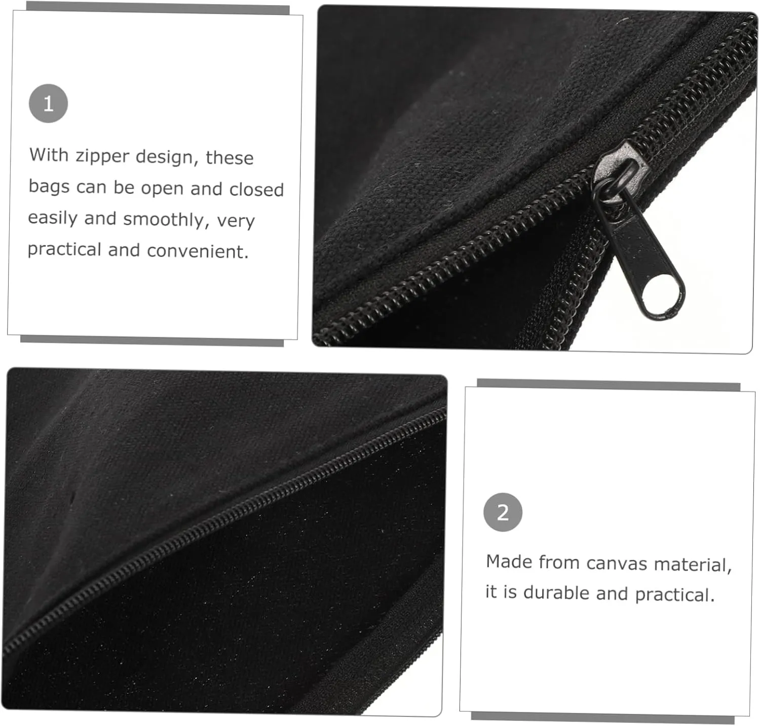DOITOOL 20 Sets Sublimation DIY Travel Up Pencil Case Zipper Craft Canvas Bag Make Cases Blank Heat, Black, 20X16cm