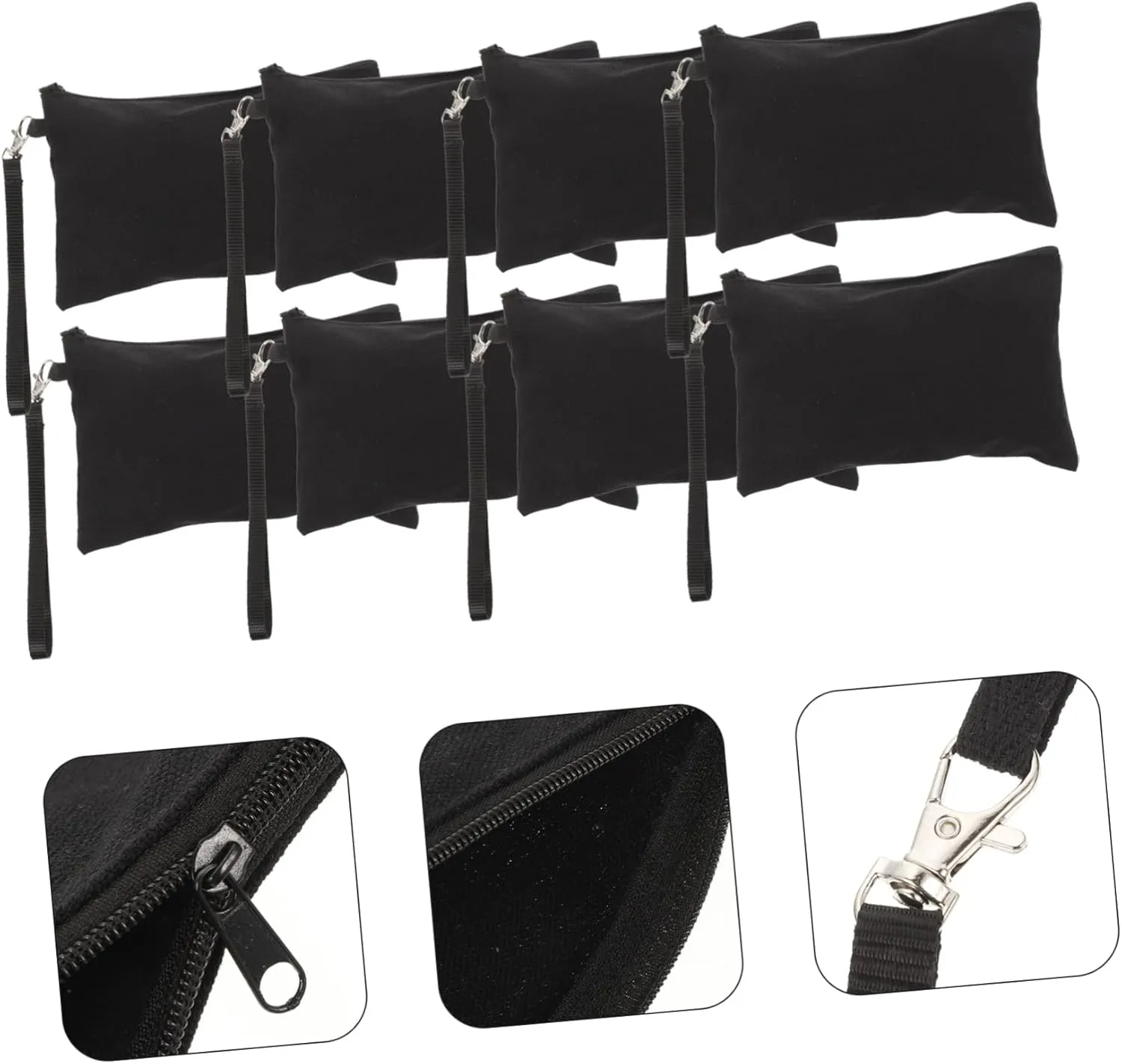 DOITOOL 20 Sets Sublimation DIY Travel Up Pencil Case Zipper Craft Canvas Bag Make Cases Blank Heat, Black, 20X16cm