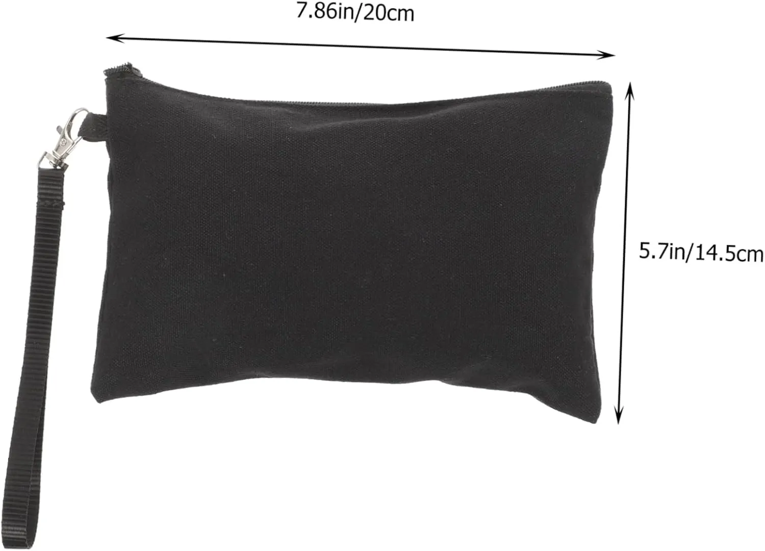 DOITOOL 20 Sets Sublimation DIY Travel Up Pencil Case Zipper Craft Canvas Bag Make Cases Blank Heat, Black, 20X16cm