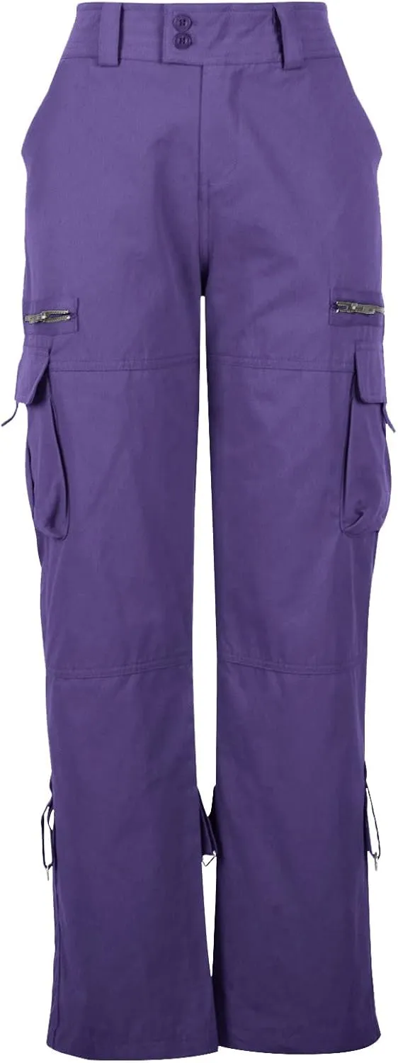 DOLKFU Women Wide Straight Leg Casual Cargo Pants High Waist Relaxed Fit Trousers Trendy Pants Multi-Pockets