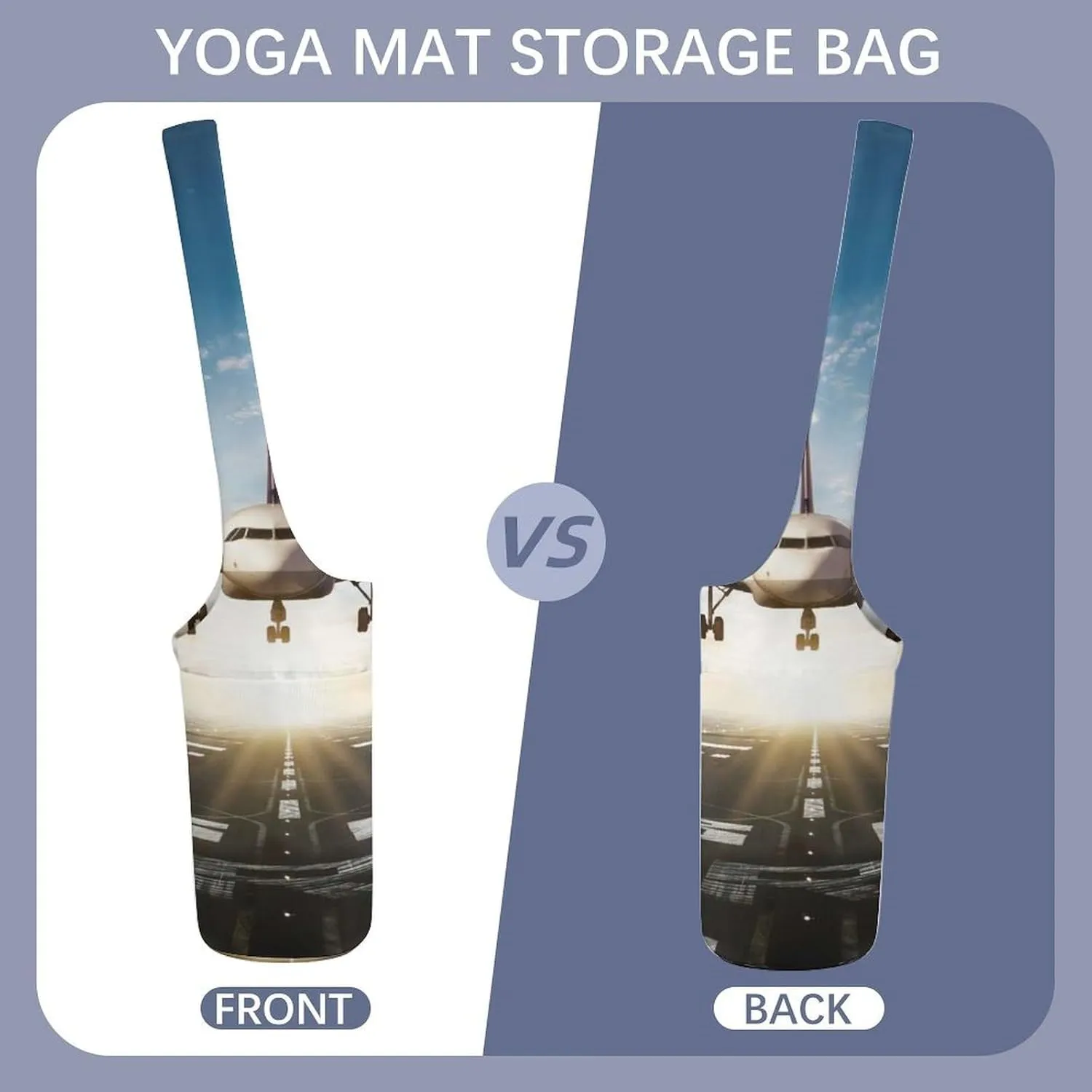 Donnapink Yoga Mat Bag, Canvas Storage Bag with Pocket Shoulder Strap, Fashion Mat Bag