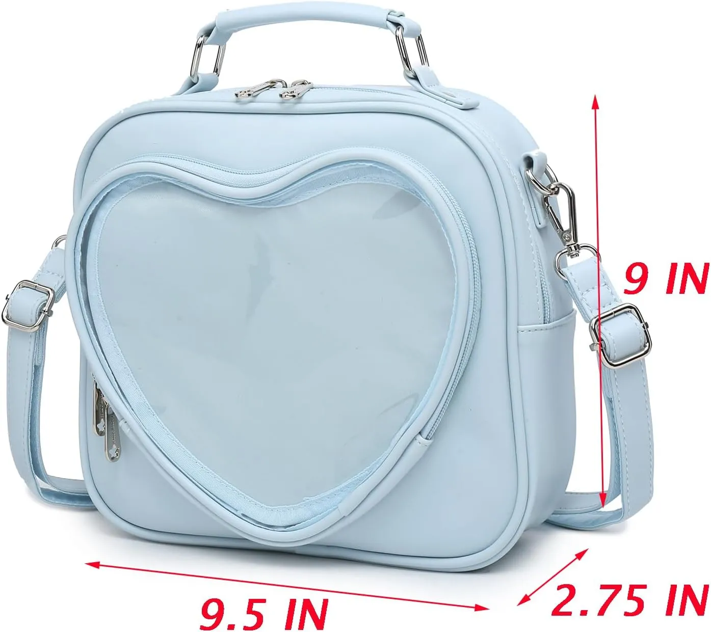 Dopamine Color Ita Bag Multi-Purpose Backpack Crossbody Satchel Heart Purse Kawaii Pin Display