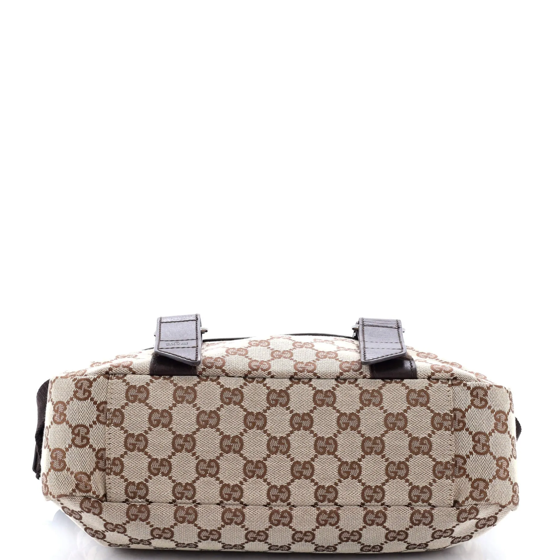 Double Belt Flap Messenger GG Canvas with Perforated Leather Medium
