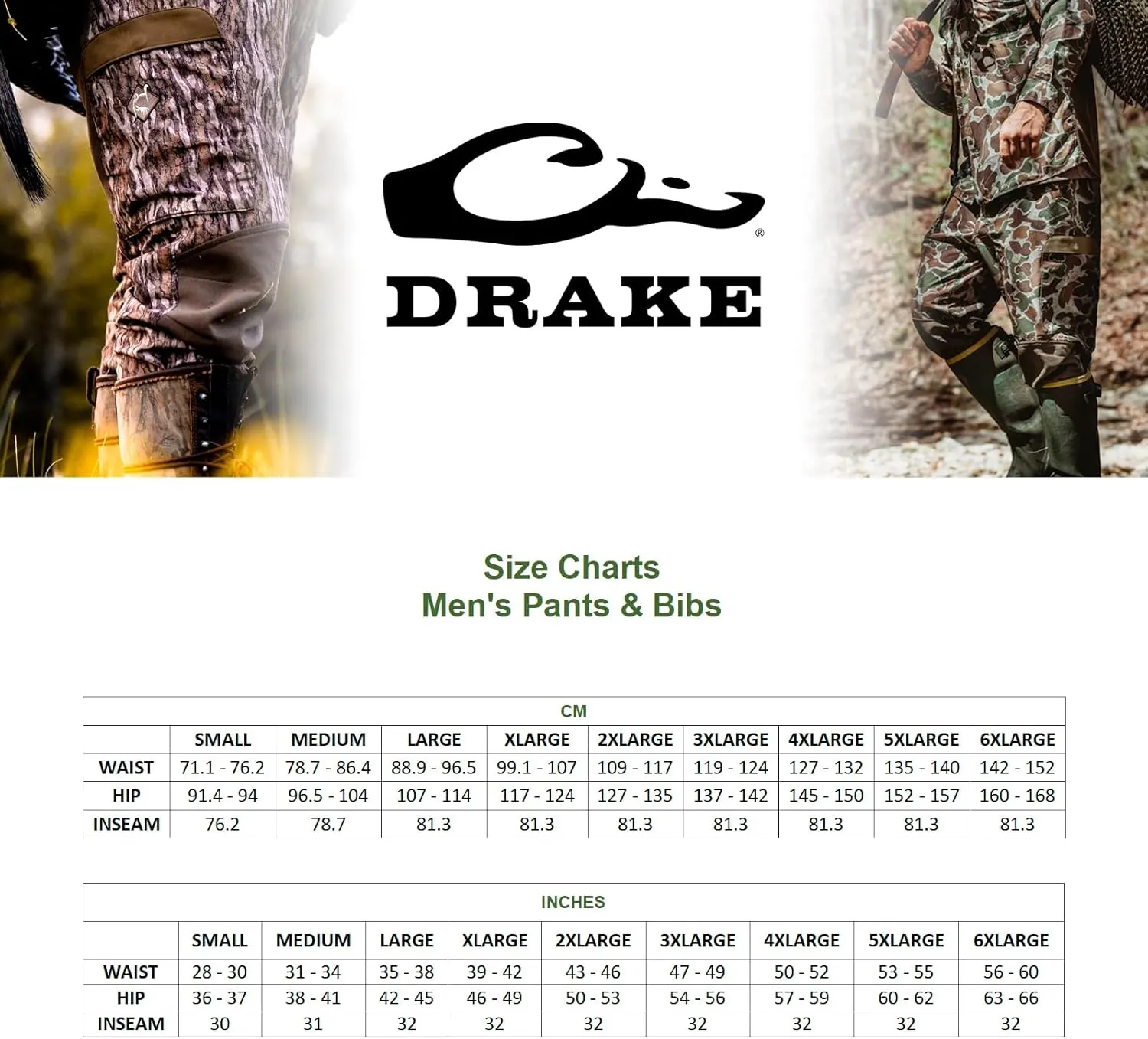 Drake Waterfowl Men's Throwback 80 Field Durable Heavy-Duty Cotton Twill Hunting Bib W/Double-Layer Reinforced Knees