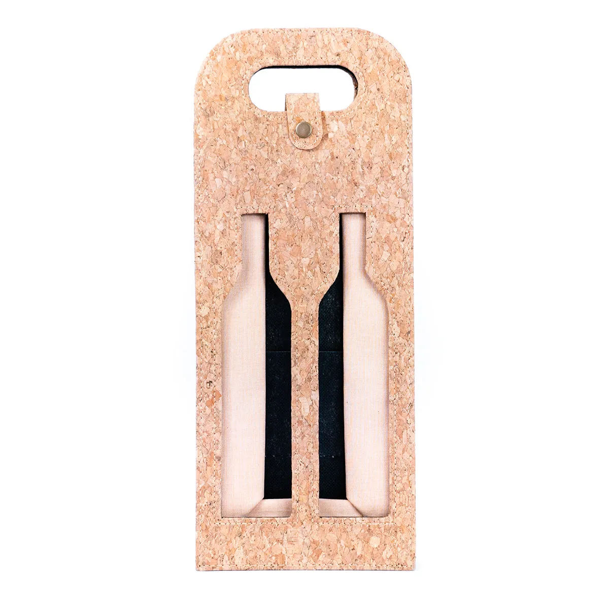 Dual-Bottle Bohemian Cork Wine Carrier and Gift Bag L-911